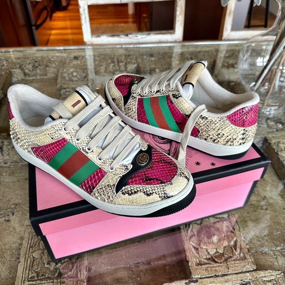 LIMITED EDITION never worn men’s Gucci Garden exclusive python skin trainers - Picture 3 of 9